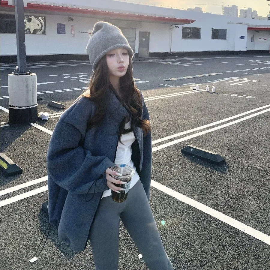 ملابس خارجية ذات ياقة فضفاضة طويلة من Fce على الوجهين ay للسيدات لربيع وخريف وشتاء تصميم جديد Sle للإحساس #1