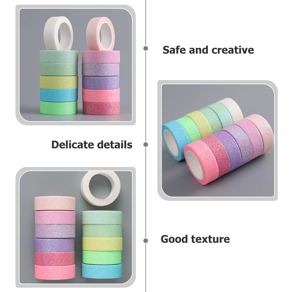 

12 Rolls Washi Tape Decorative Scrapbooking DIY Gift Wrapping Craft Supplies Multifunctional Adhesive Tapes Washi Tape
