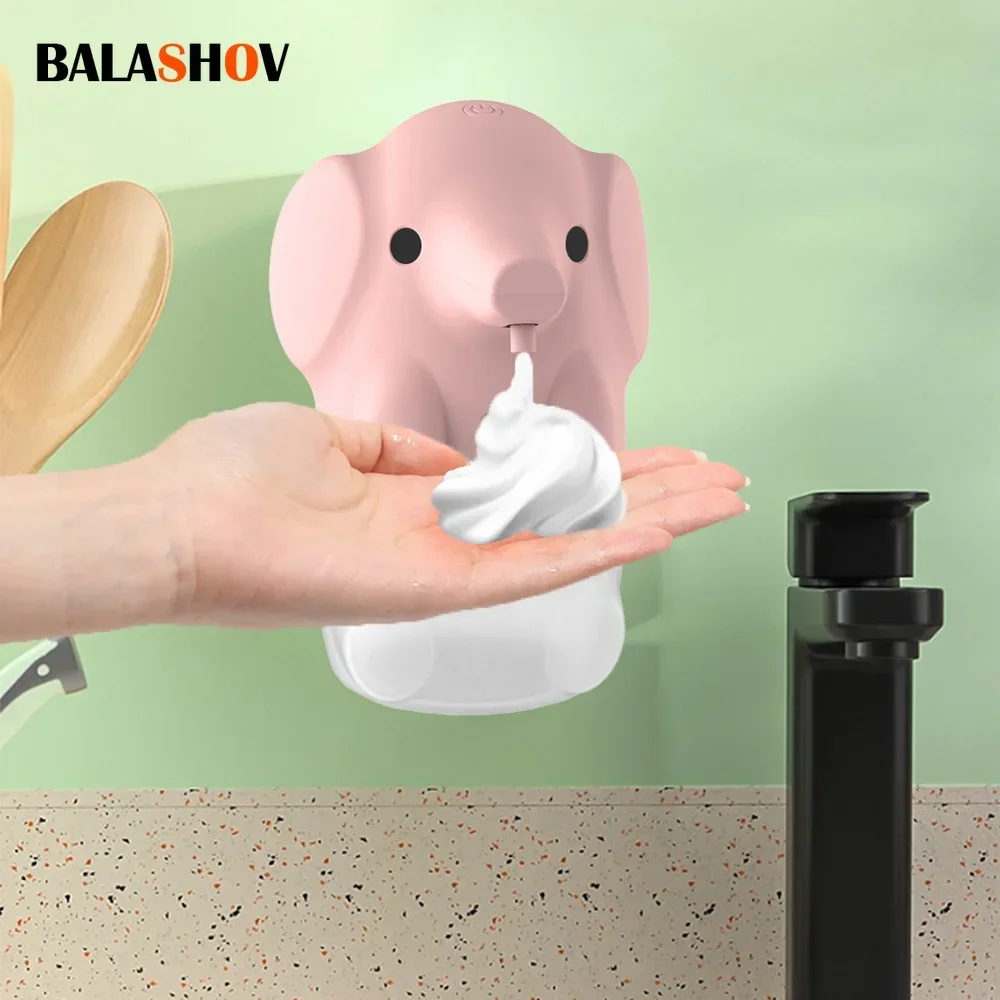 Dispenser automatico di sapone Dispenser di sapone a infrarossi senza contatto intelligente Wash Elephant Cartoon Home bagno Dispenser schiuma rapida