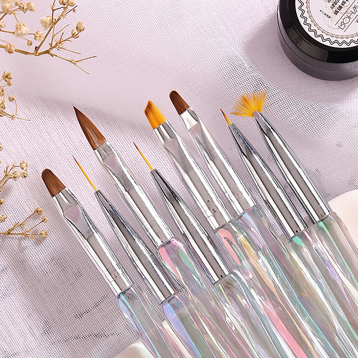 Nail Brush Phototherapy Tools 8 Pieces Painted Painting Pen Set Painting Drawing Brush Nail Enhancement Tools Uv Gel Brush Pen