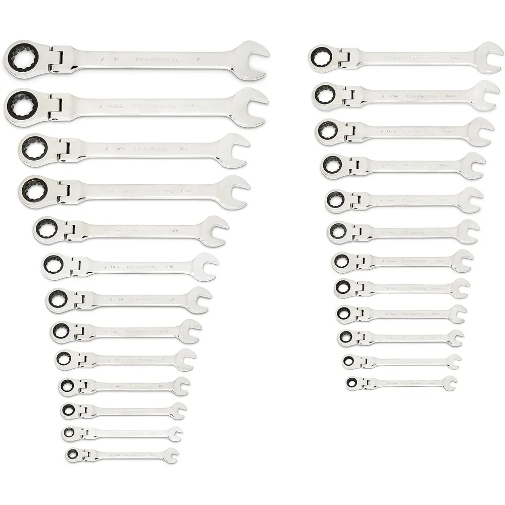 25-Pc. Flex Combination Ratcheting Wrench Set, SAE/MM - 86730