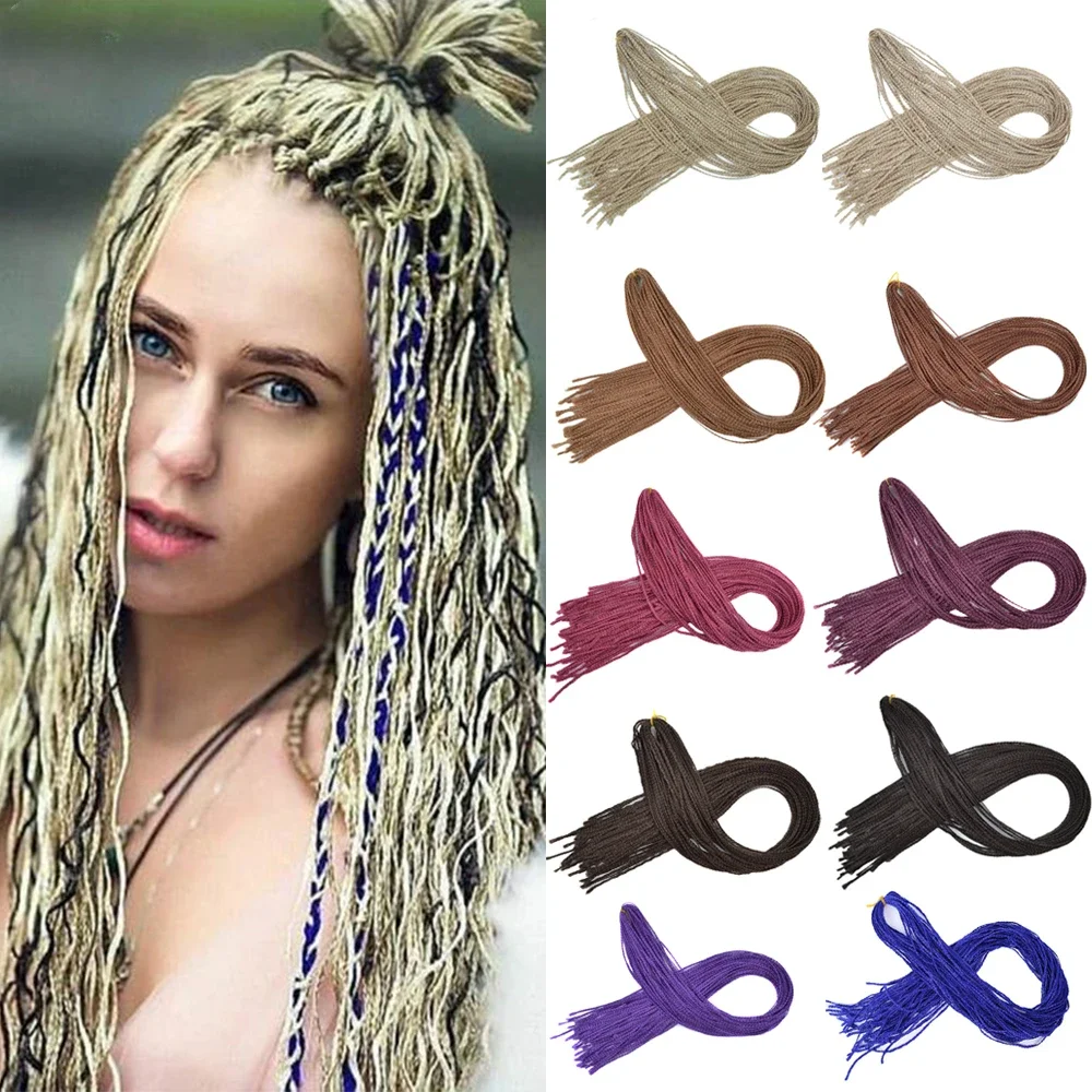 Zizi Braids Crochet Box Braiding Synthetic Hair Extensions Purple Pink Blue 28 Inch Long Curly Crochet Braiding Hair for Women