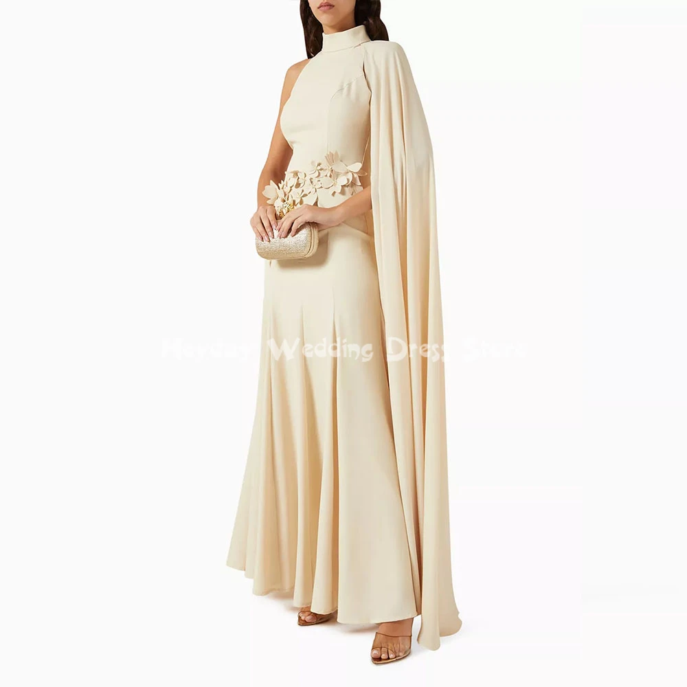

Heyday Women's Mermaid High-neck 3D Flowers Customized Evening Dresses Sleeveless With Shawl Floor-Length Elegant Dresses 2025