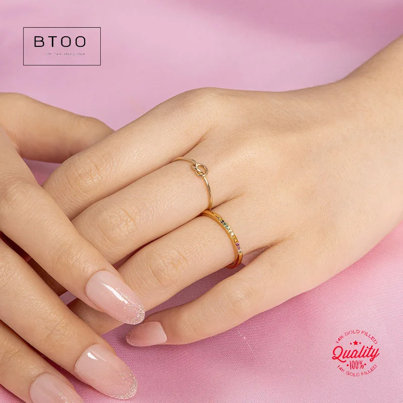 

14K Gold Filled Love Knot Ring Boho Minimalist Knuckle Ring for Women Gold Jewelry Accessory Anillos Mujer