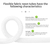 WS2812B WS2811 DC5V Round Reticulate Pattern Neon LED Strip 50Leds/m 360 Degree Smart RGBIC Flexible  Silicone Light Tape IP67 5
