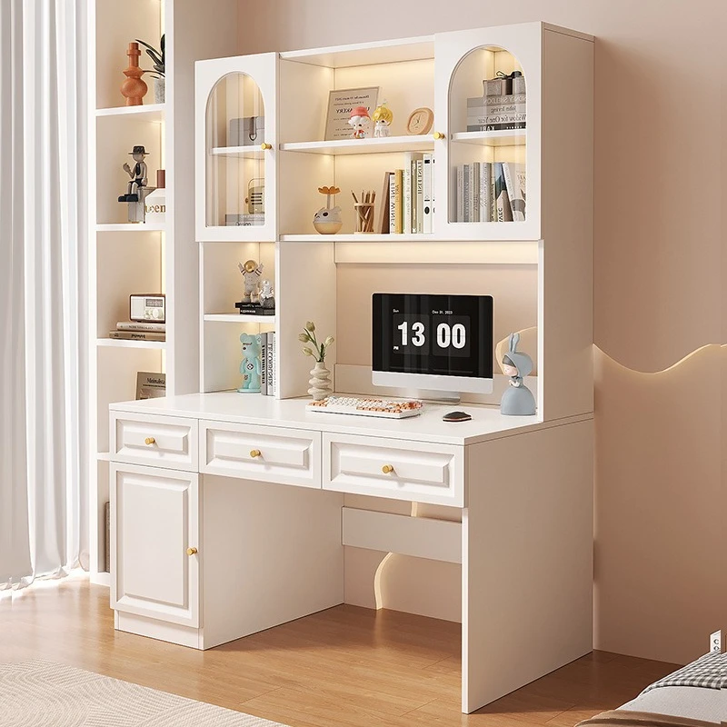 

Solid wood desk bookshelf, home desktop computer desk
