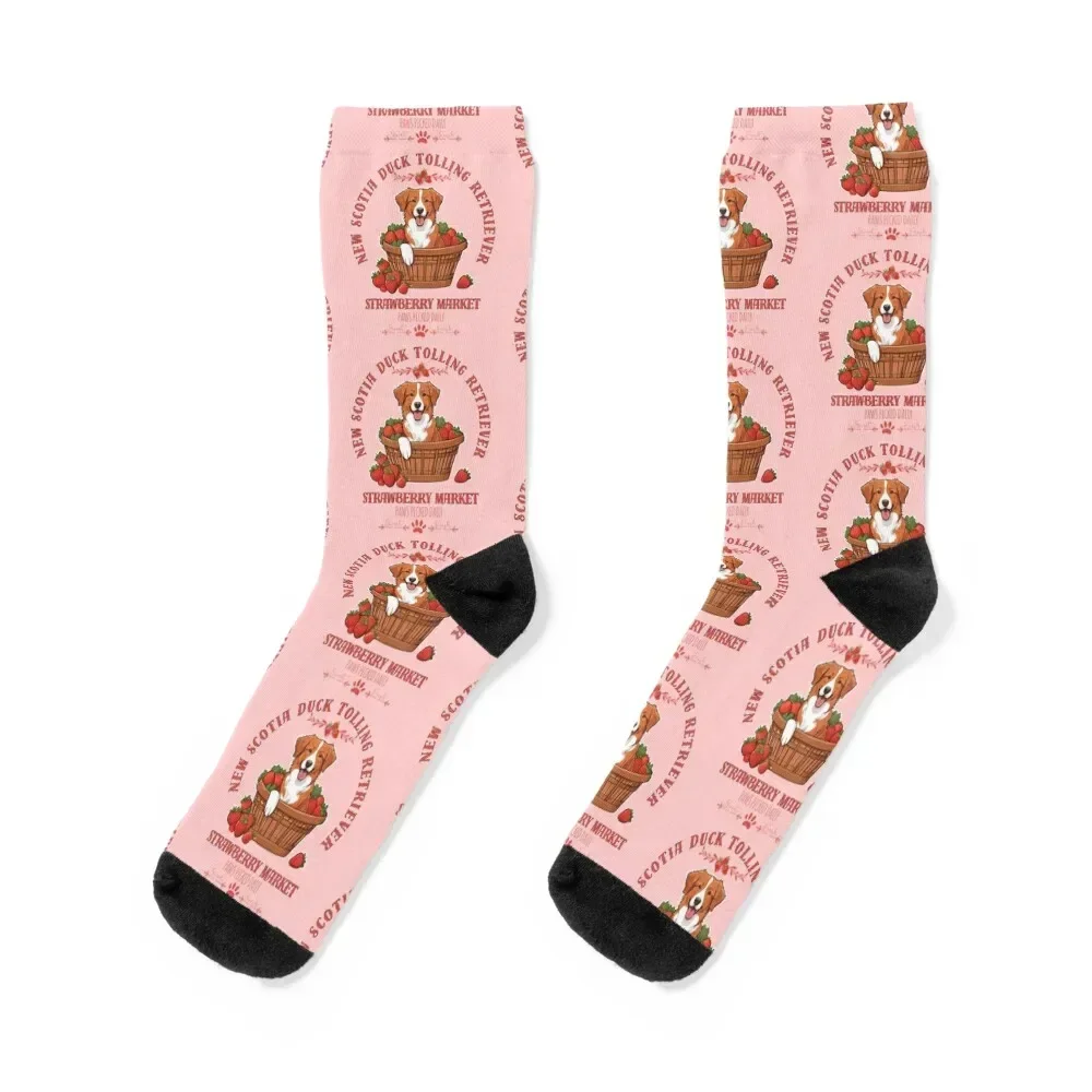 Coquette Aesthetic Dog Strawberry market paws picked daily sweet and fresh nova scotia duck tolling retriever Socks