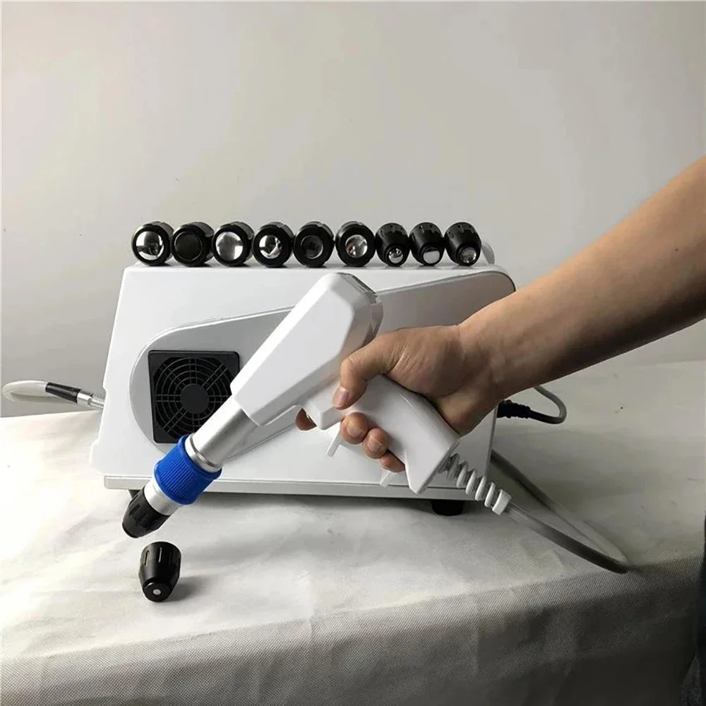 Muscle Massager Shockwave Therapy Machine With 7 Heads ED Treatment Pain Relief Lattice Ballistic Shock Wave Physiotherapy Tool