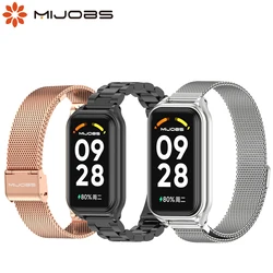Mi Band 8 9 Active Strap Bracelet for Mi Smart Band 8 Active Stainless Steel Metal Watchband Mi Band 8 Active