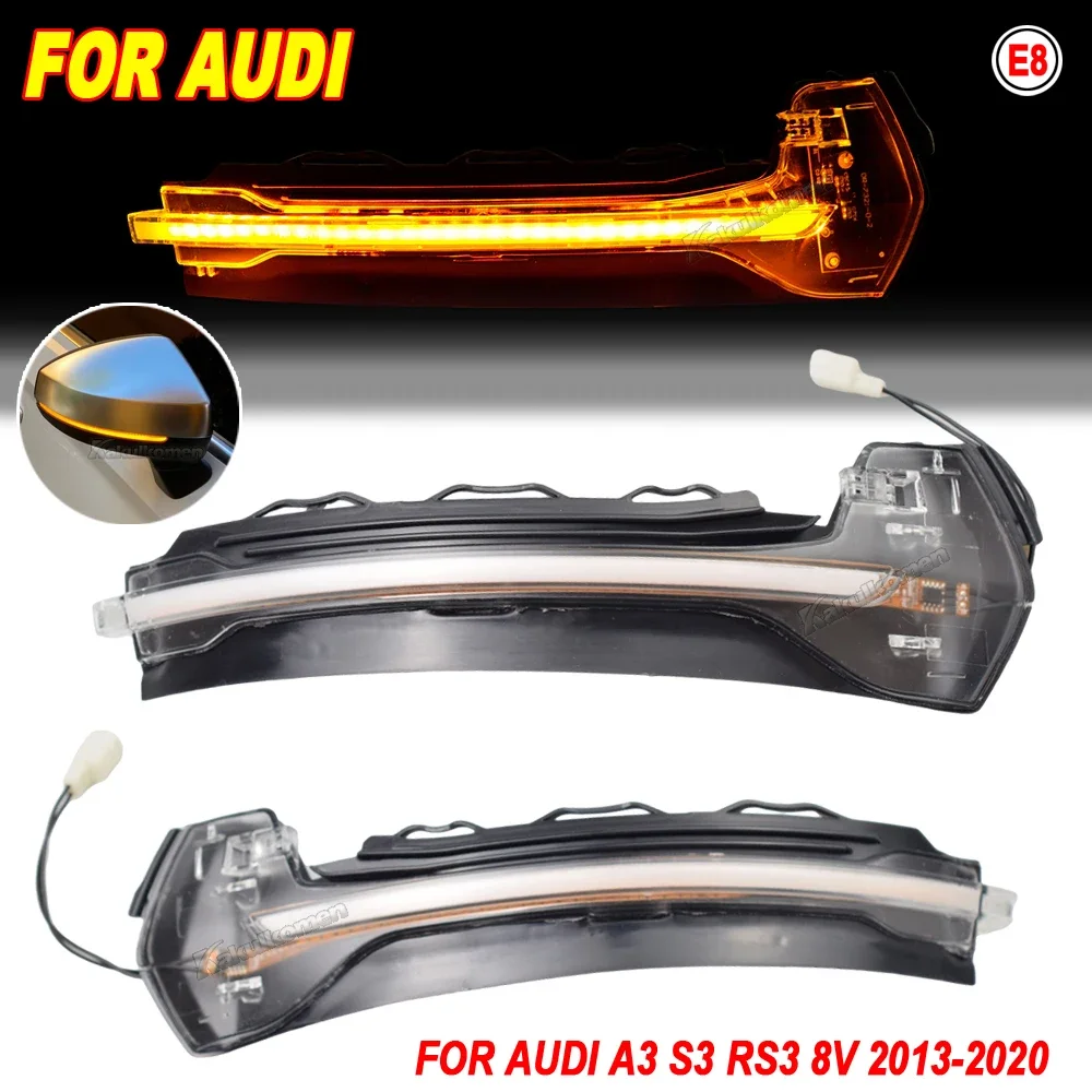 LED Dynamic Turn Signal Light For Audi A3 8V S3 RS3 2 pieces Car Side Wing Rearview Mirror Blinker Indicator 2013-2018