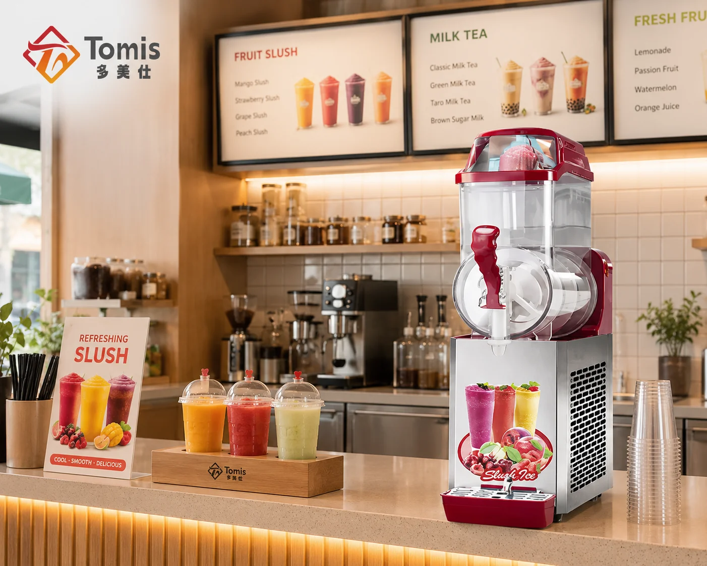 3 Tanks Slush Machine 36L 1200W Commercial Frozen Beverage Dispenser for Restaurant Hotel
