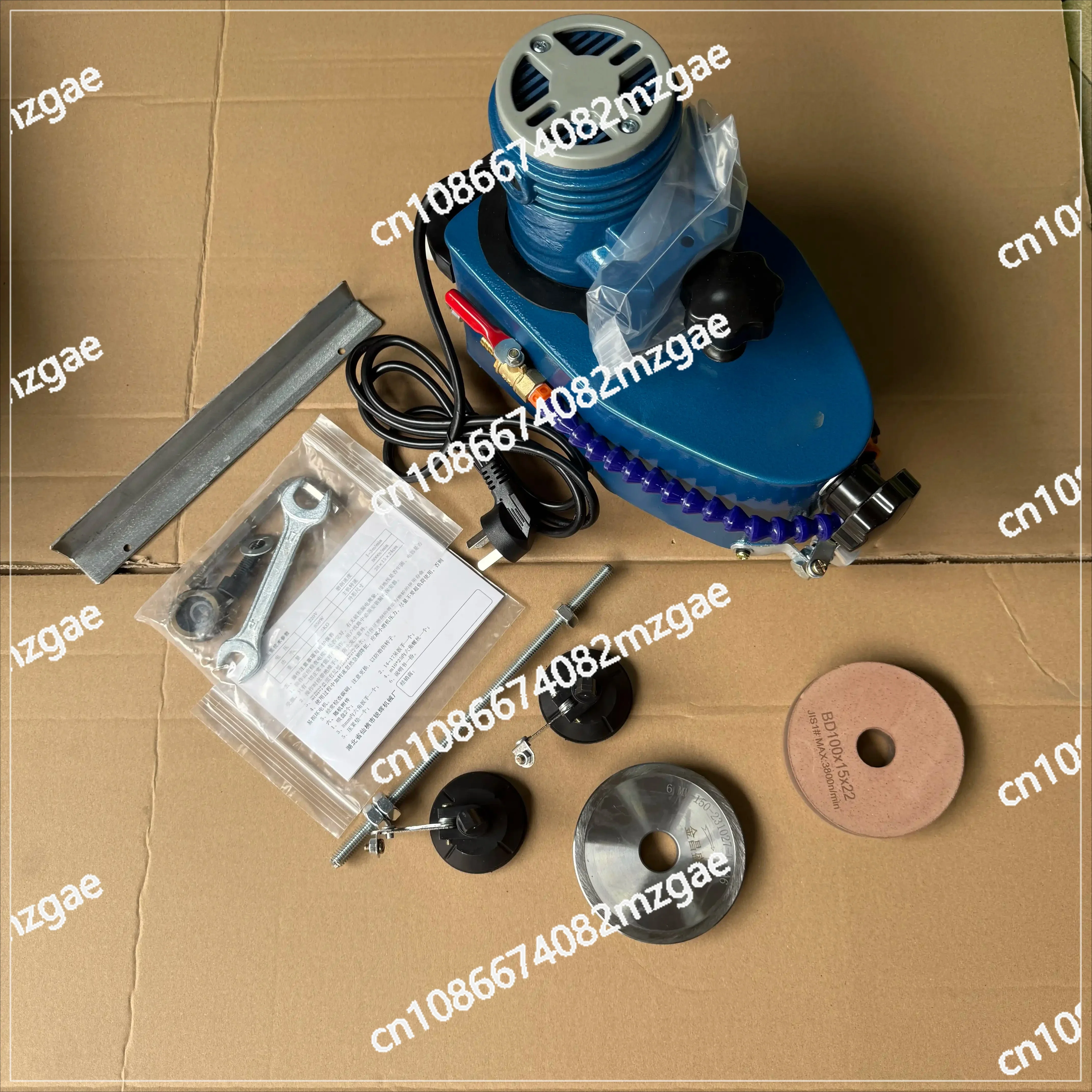 Small Electric Glass Edge Polishing Machine with Grinding Wheel, Portable Multi-Function Edge Grinder for Glass Fabrication