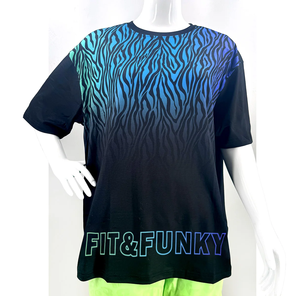 New Arrived Fit Funky Group Dance Tight Stretch Short Sleeve T-Shirt  mesh tee rainbow 0059