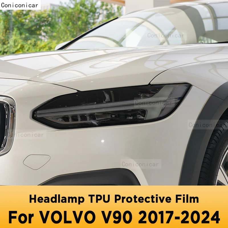 

Для VOLVO V90 2017-2024, автомобильная внешняя фара, защита от царапин, передняя лампа, ТИНТ, крышка, фотоаксессуары, наклейка