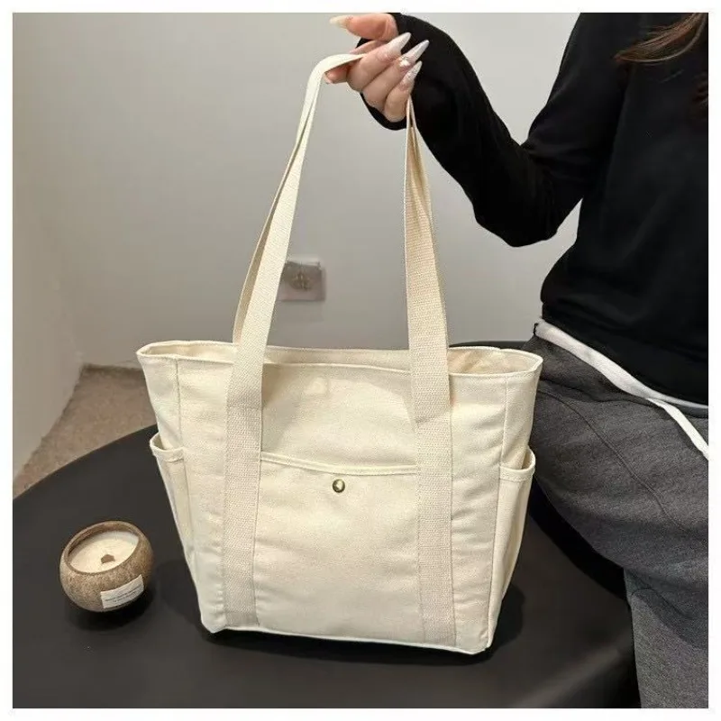 Canvas Shoulder Bag For Women Large Capacity Student Handbag_voghion.com