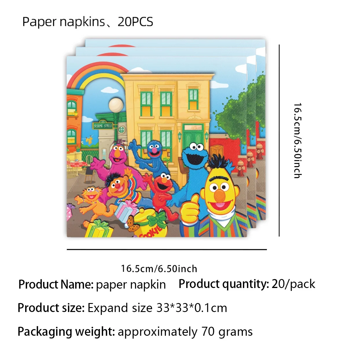 Sesam Cartoon Straße Geburtstag Party Dekoration Elmo Geburtstag Ballon Tischdecke Tasse Teller Geschenk Tasche Baby Dusche Kind Party Gefälligkeiten – Detail 10