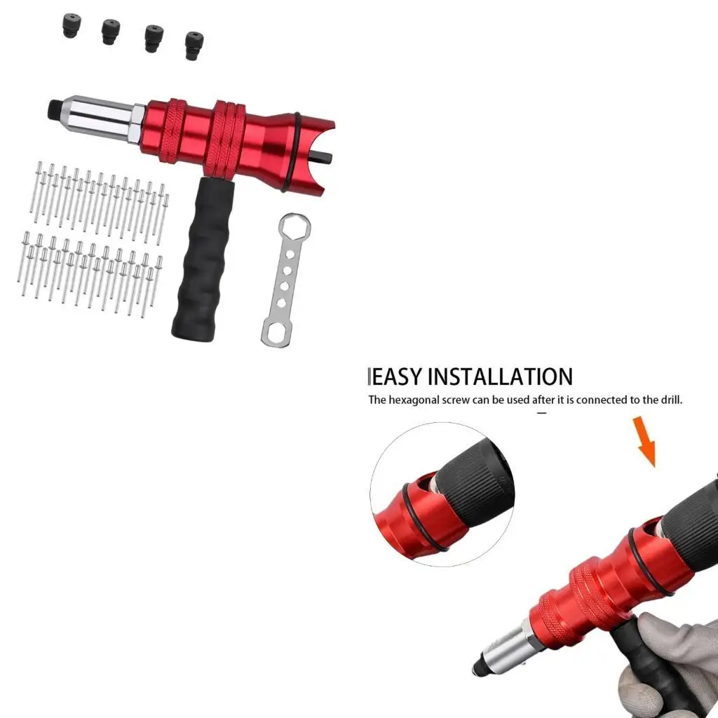 

Комплект адаптеров для пистолетов с заклепками 652F мгновенно превращает стандартную электрическую дрель в мощные клепальные