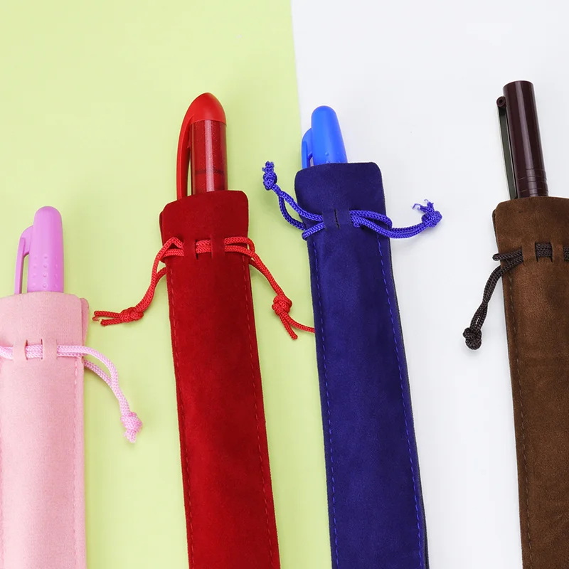 5 Pcs Tie The Rope Flannel Pen Bag Gift Packaging