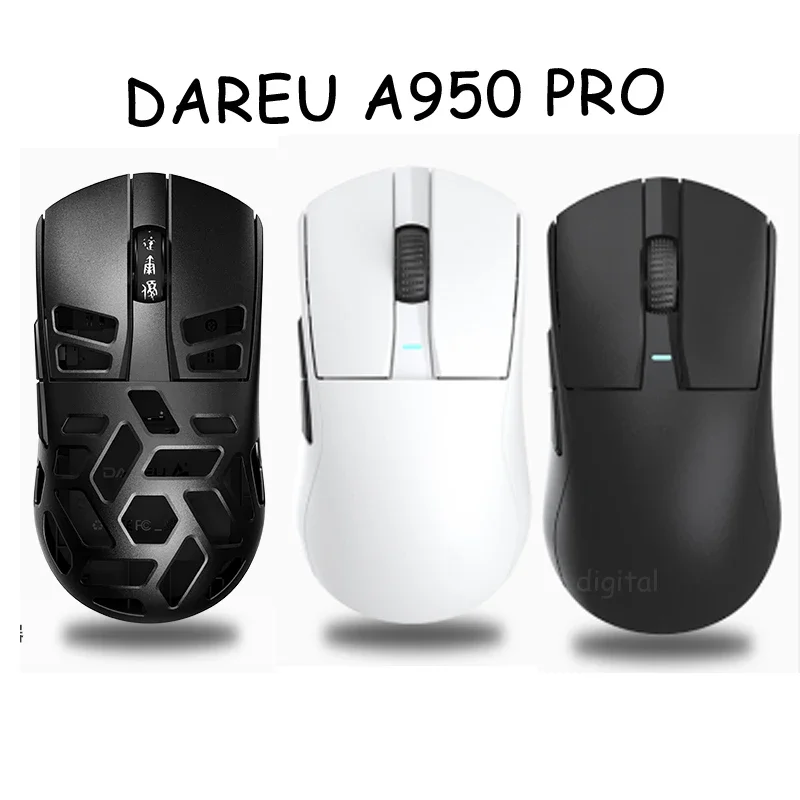 Dareu A950 Pro Mouse 4k Paw3395 Wireless Bluetooth Portable Tri-Mode Rgb Gaming Mouse For Computer Customized Gamer Gifts