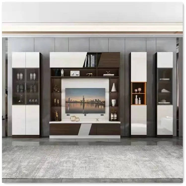 sh-Wooden Luxury Cabinet Set Coffee Table Gold Mirror Lighting Led Design Latest Living Room Black Corner Best Tv Stand*