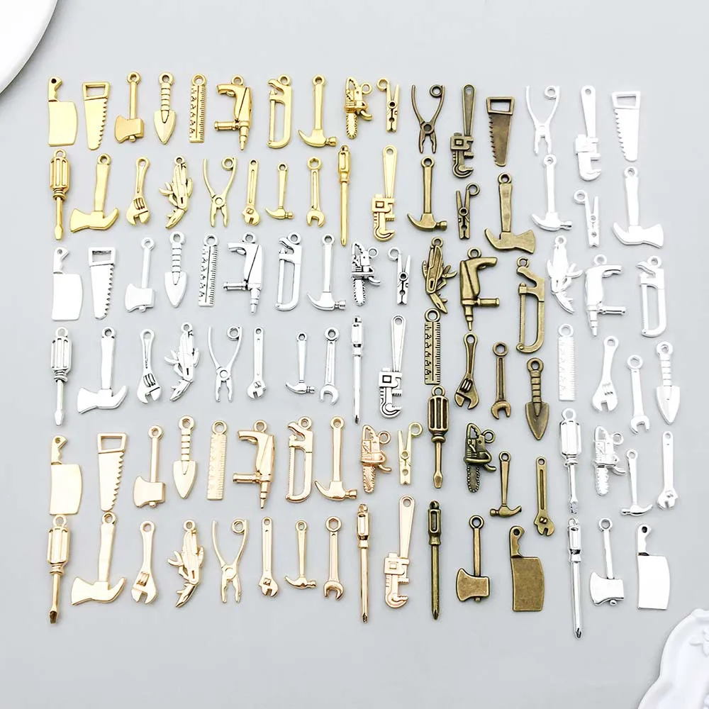 100 قطعة/الوحدة أنماط مختلطة أدوات سبيكة سحر أدوات عيد الأب والهدايا قلادة DIY بها بنفسك مفتاح سلسلة اليدوية مجوهرات اكسسوارات #1
