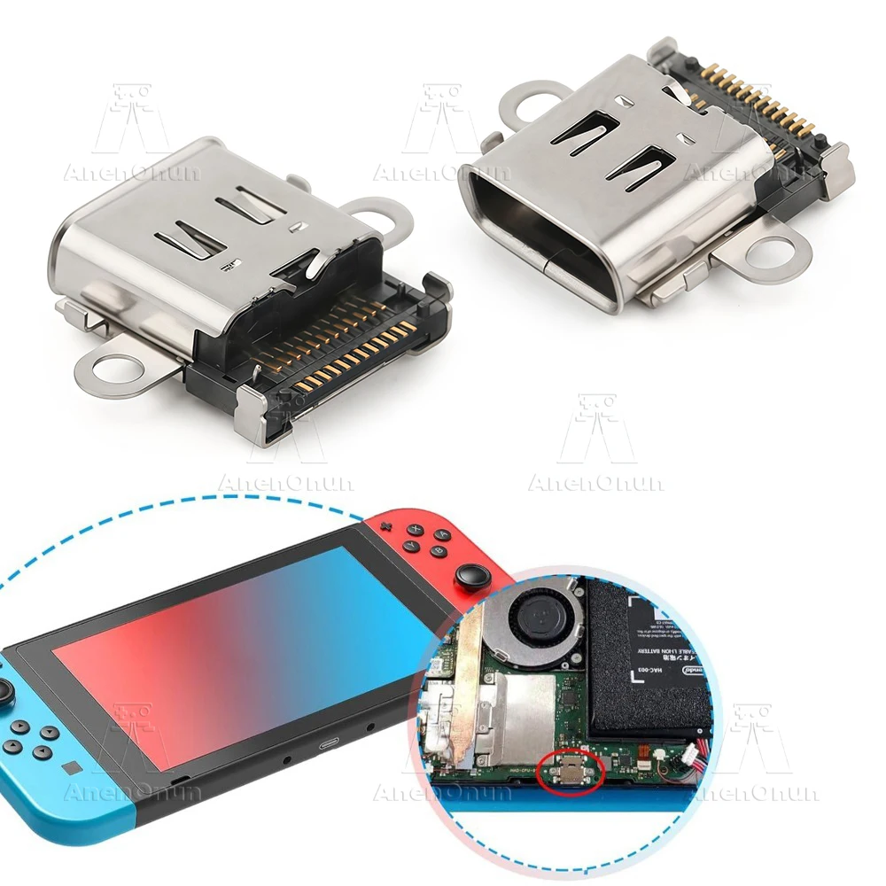 

USB-C Charging Port for Switch Premium Replacement Parts Console Dock Connector Charge Power Socket Jack Port Durable Fix Kit