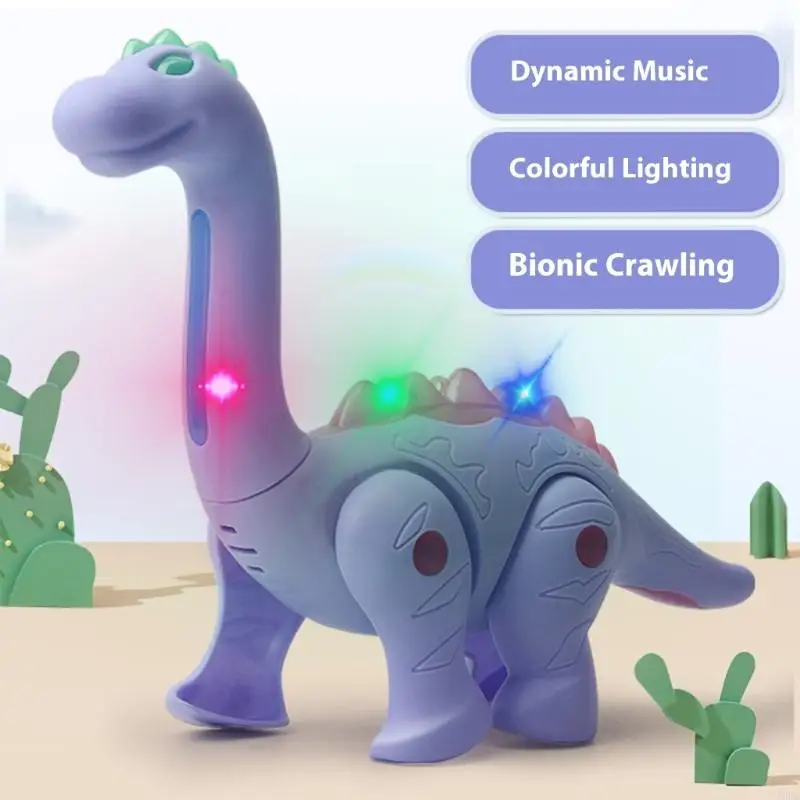 لعبة الديناصور الكهربائية التفاعلية مع ضوء الموسيقى، وظيفة المشي الواقعية، لعبة تعلم الزحف الآمنة للأطفال الصغار A2UB #1