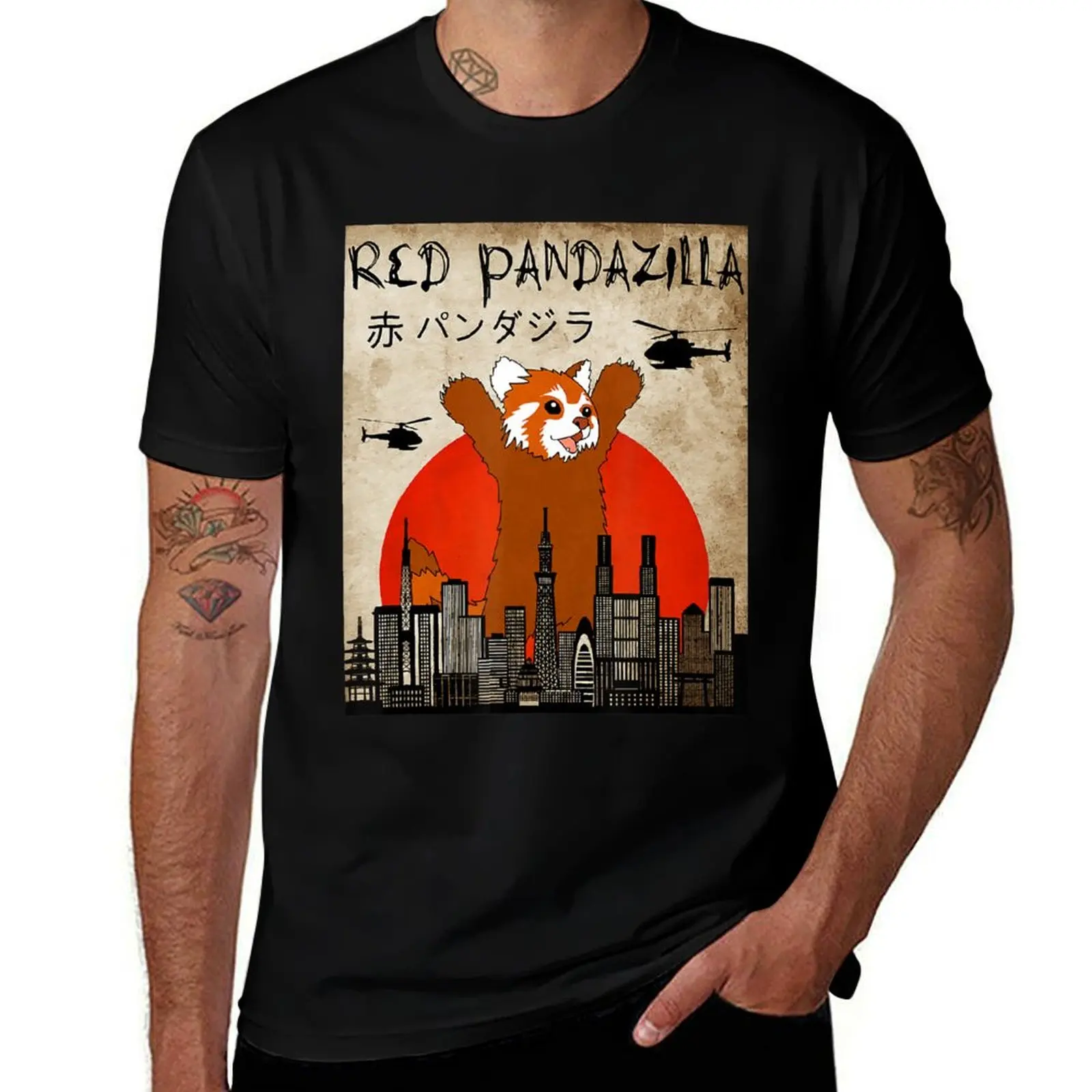 

Gift for Red Panda lover Red Pandazilla T-Shirt t shirt man casual man t shirts cotton T-shirt