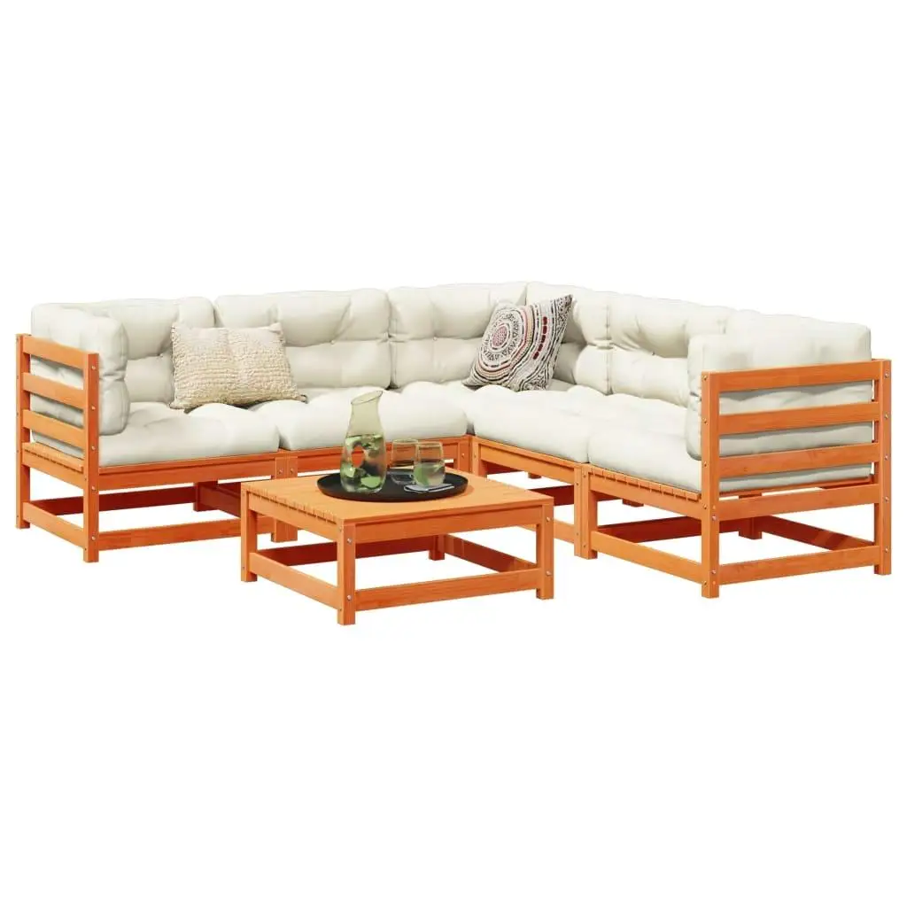 

Stylish Garden Sofa Set Wax Brown and Cream Comfortable Outdoor Furniture for Patio and Garden Relaxation