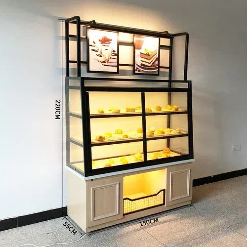 

Bread Counter Bread Display Cake Shop Model Glass Side Cabinet Commercial Zhongdao Display Stand