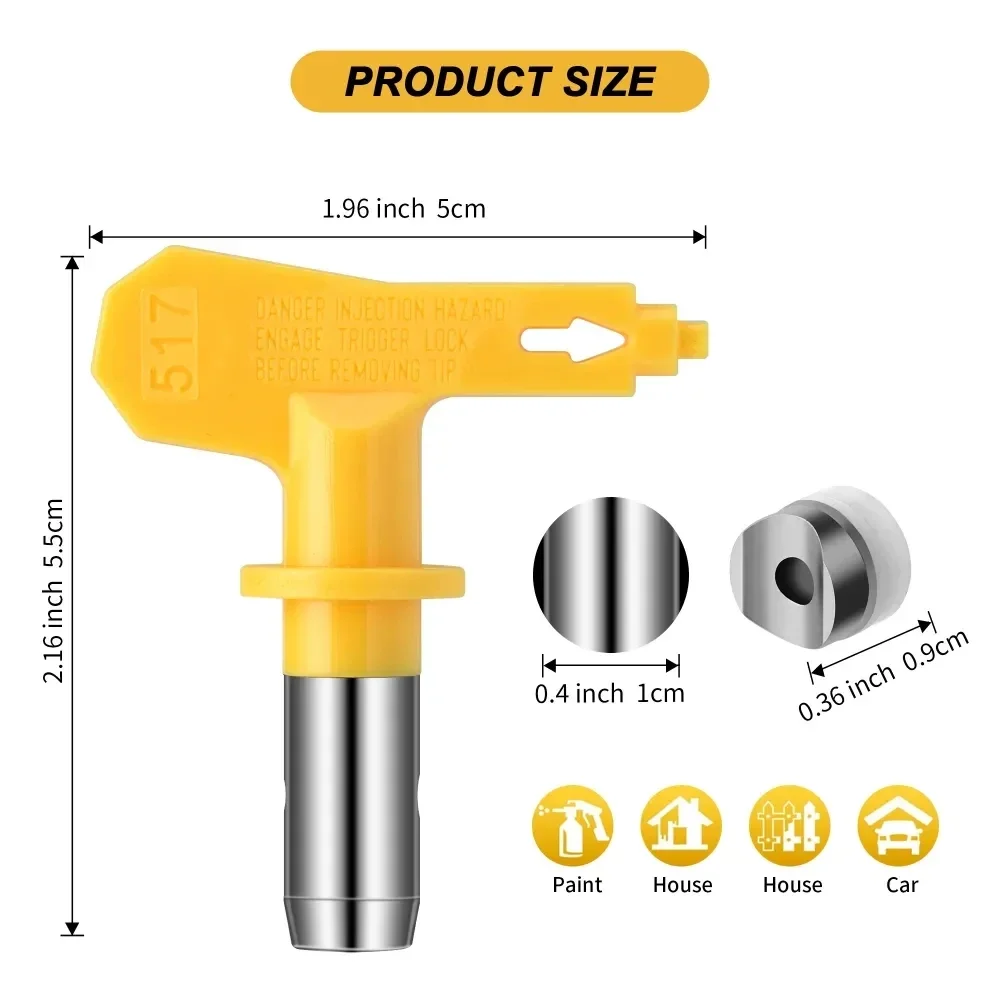 Airbrush Nozzle For Painting Airless Paint Spray Gun Tip Nozzle 209 - 655 Reversible Spray Tips Airless Paint Sprayer Nozzle