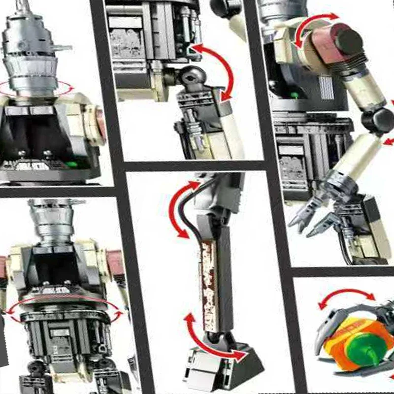 654 قطعة نموذج روبوت الرجعية اللبنات الجسيمات الصغيرة تجميعها MOC الطوب طفل لتقوم بها بنفسك لعبة تعليمية هدايا عيد الميلاد JD094 #6