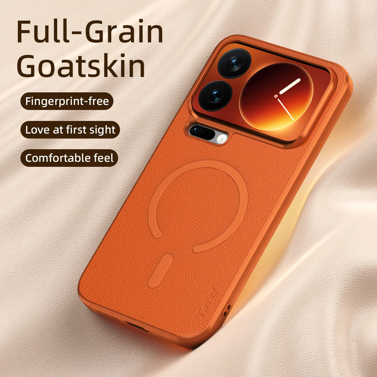 Capa magnética de couro premium, confortável ao toque e resistente a impactos, para Xiaomi 18 17 Pro Max. Capa protetora resistente a impactos para Mi18 Pro Max.