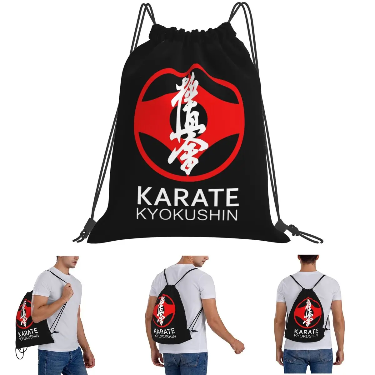 

Рюкзаки Kyokushi Karate Kumite Scene, модные карманные спортивные сумки на шнурке, сумки для книг для путешествий, студентов