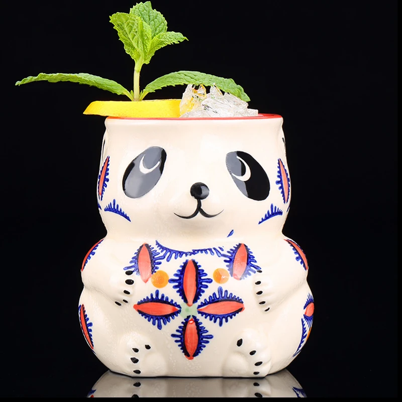 

Creative Hawaiian Tiki Ceramic Cup Personalized Bar Animal Cocktail Beer Tiki Cup Cute Panda Wine Cup Bar Tool Wine Glasses