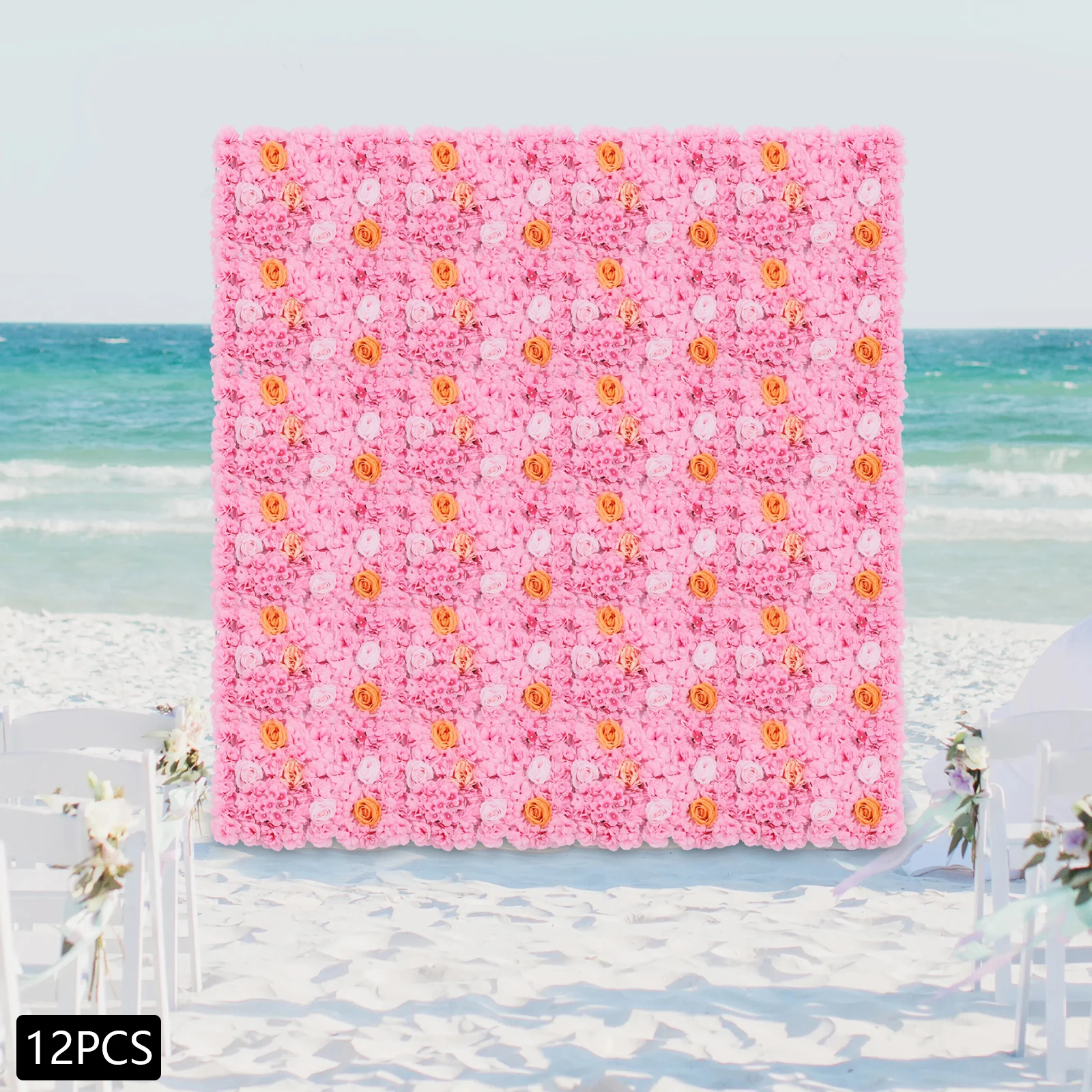 الحرير روز ديكور المنزل النباتات المقلدة ورد صناعي حائط الخلفية الزفاف الديكور زهرة جدار ديكور الزفاف الرومانسي #1