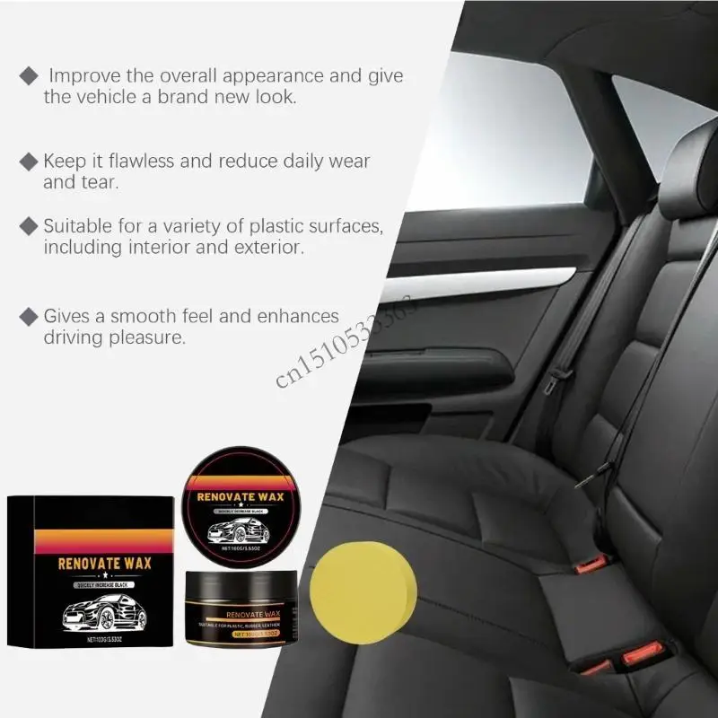 

090E 100G CAR Пластиковый реставратор Revitalizing Coating Paste для резинового пластика