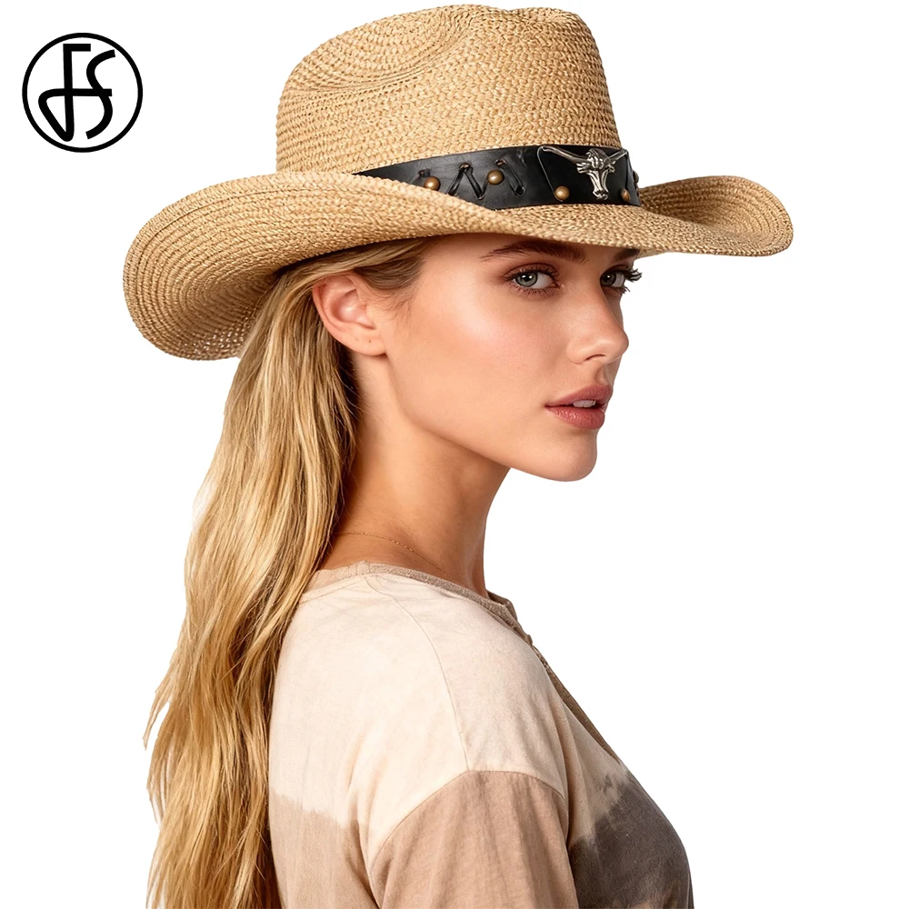 fs-beige-khaki-curl-brim-cowboy-hat-for-women-elegant-jazz-hats-summer-beach-sunshade-men-cap-vintage-fedoras-sombrero-mujer