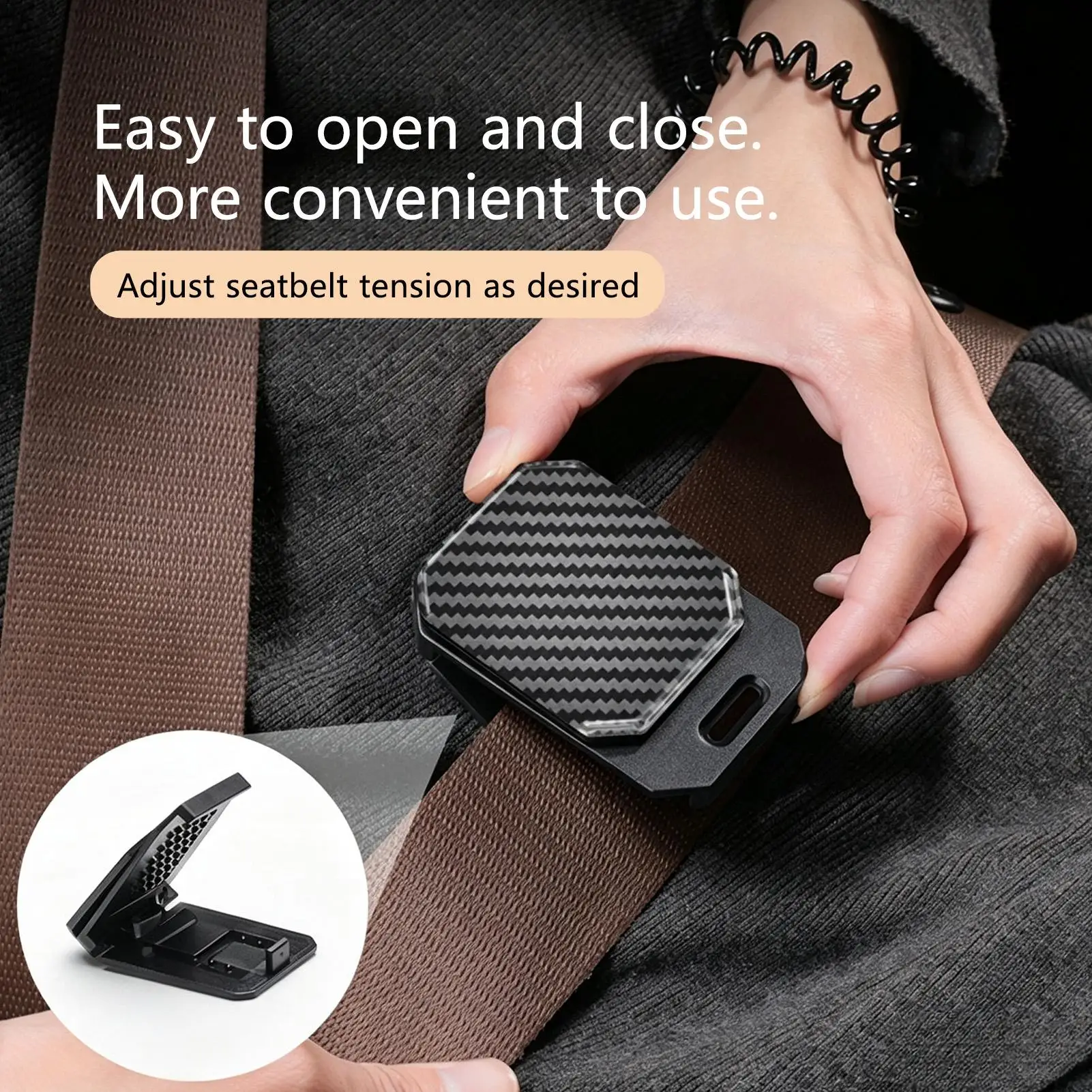 Non-Slip Belt Clamp Car Seat Belt Adjuster Shoulder Neck Protector Locking Clip Comfortable Driving Accessories For Men Women