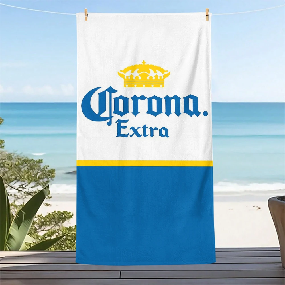 1PC 75X150CM Large C-Coronaa Beach Towel,Soft Pool E-Extra Beer Towels Gift For Travel Fitness Sauna Bathing Camping