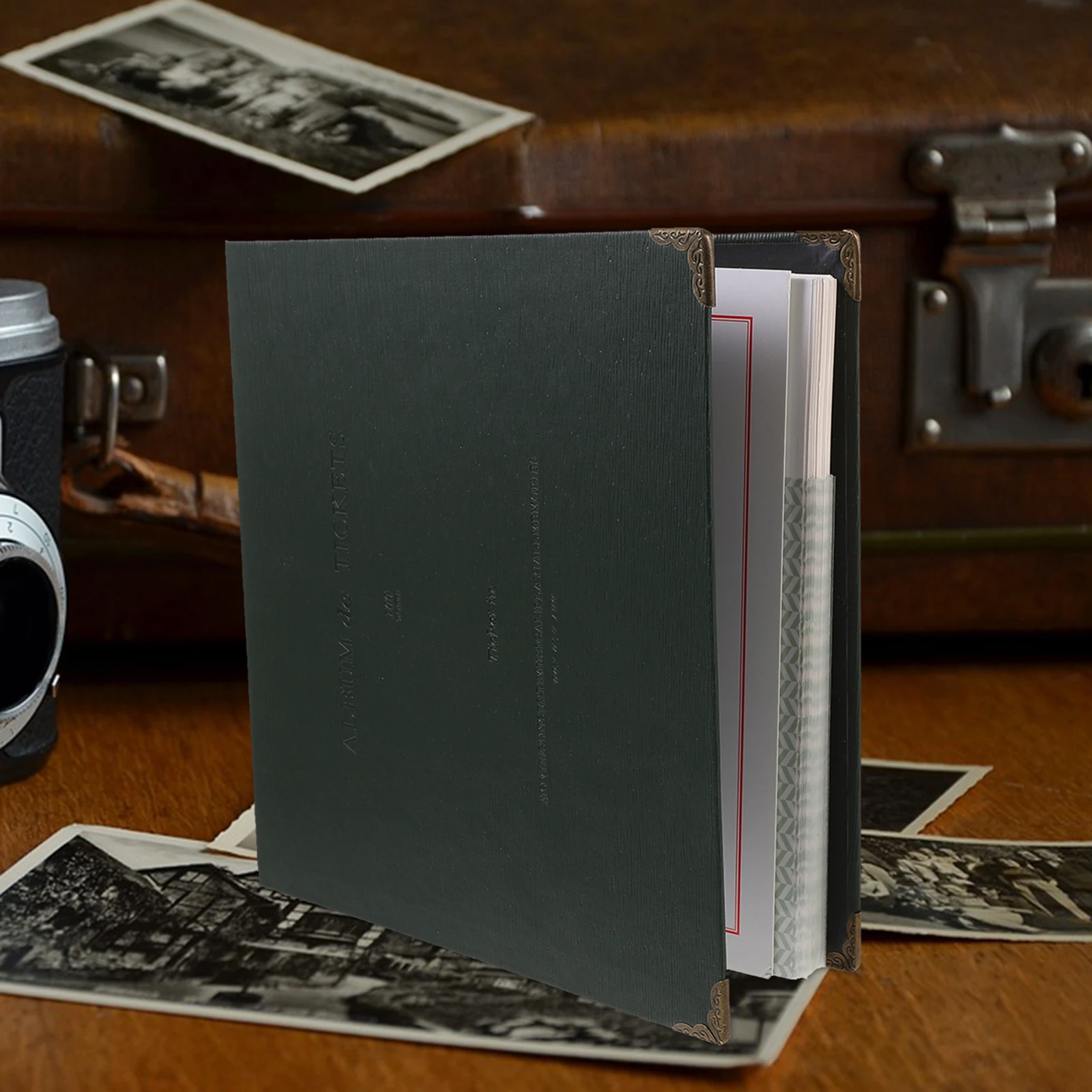 1 قطعة كتاب جمع التذاكر منظم الإيصالات الداكنة تخزين للصور تذاكر الفيلم فاتورة ملاحظة حامل المنزل دائم #1