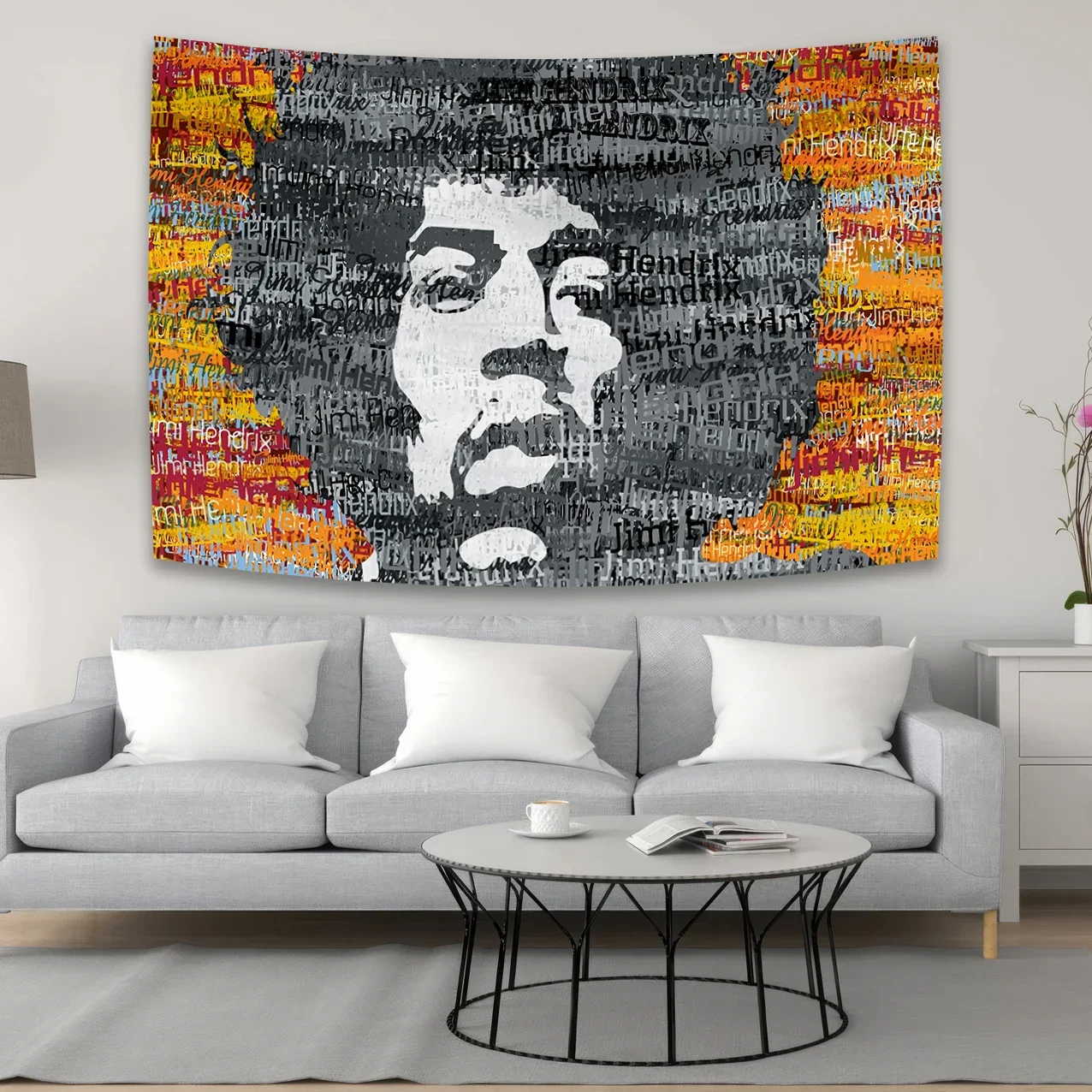 Famous Guitarist Jimi Hendrixs Tapestry Flag Hippie Polyester Decorative Wall Art For Music Lovers Room Decor Aesthetic Macrame