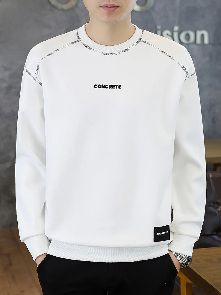 

Мужской свитшот с круглым вырезом, повседневная футболка с длинным рукавом, весна 2026, новая американская модель, плотный, удобный, из хлопка