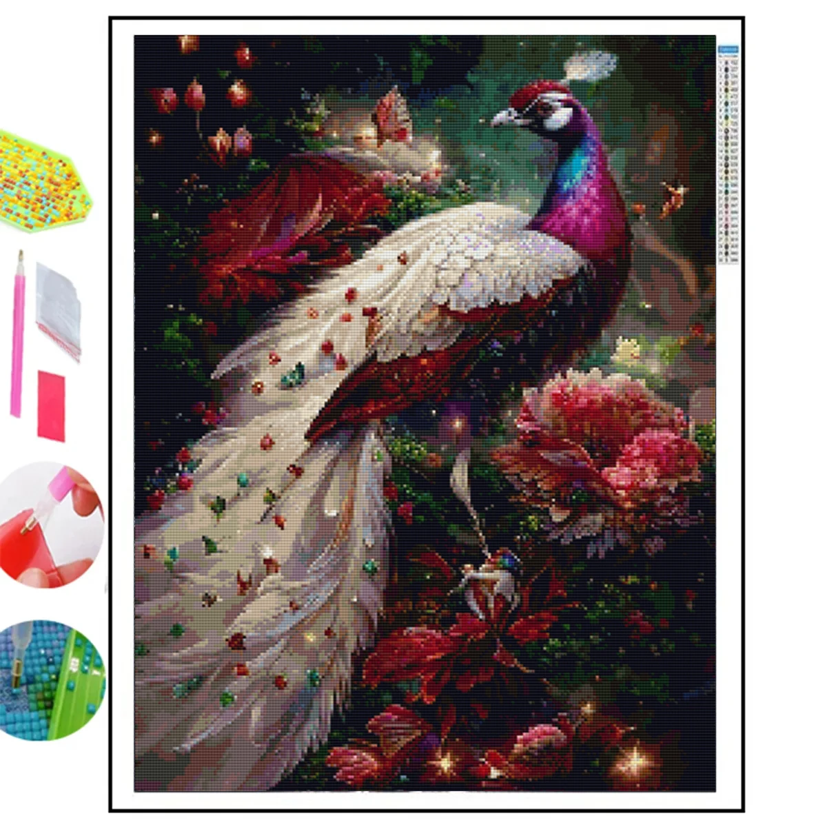 New 2024 Fantasy Peacock Full Diamond Painting Flowers Landscape DIY Mosaic Diamond Embroidery 5D Cross Stitch Birds Home Decor