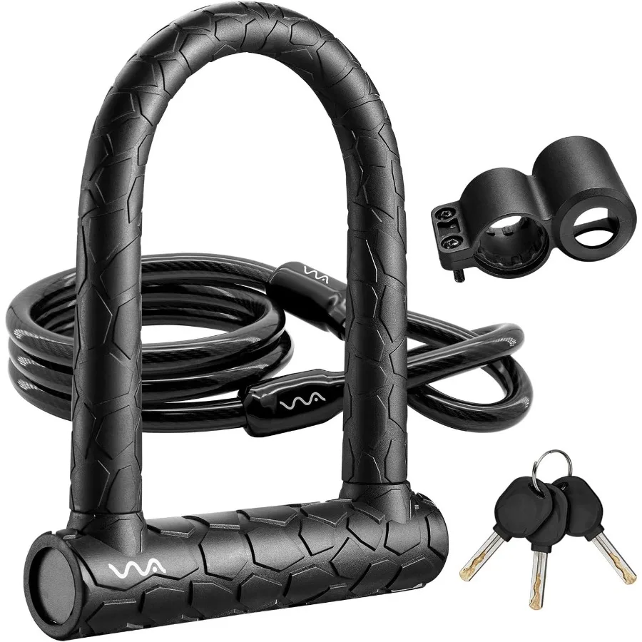 

Heavy Duty 20mm U Lock with 4ft Security Cable and Sturdy Mounting Bracket for Bicycle Theft Prevention Ideal for Urban Commuti