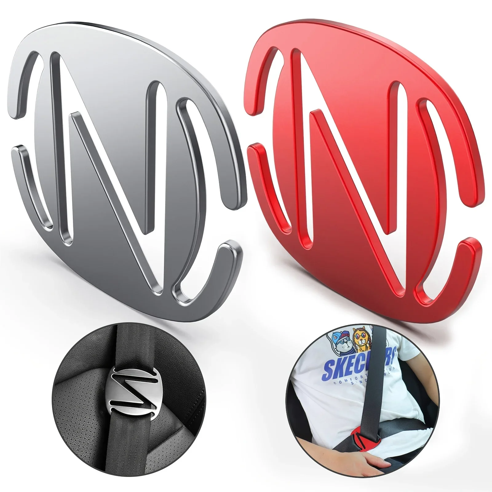 Metal Seat Belt Adjuster, Seatbelt Clips, Comfort Shoulder Neck Strap Positioner, Universal Auto Accessories