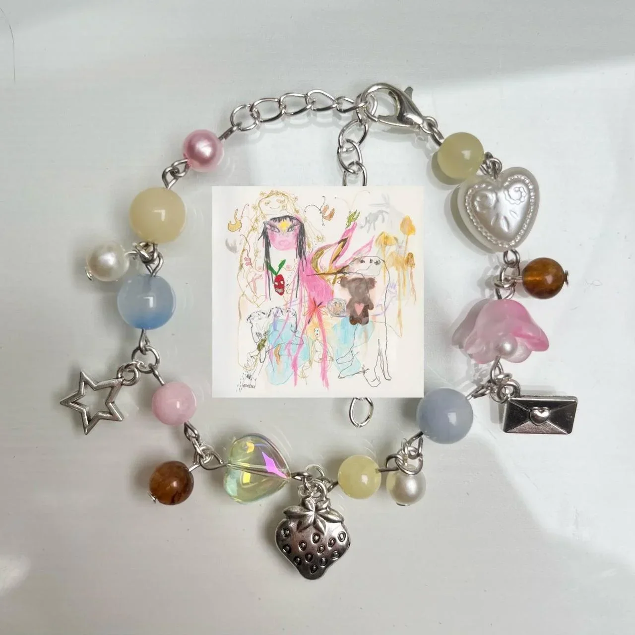 سوار Beatopia ساحر، سوار ساحر مصنوع يدويًا باللون الوردي والأزرق والأصفر #1