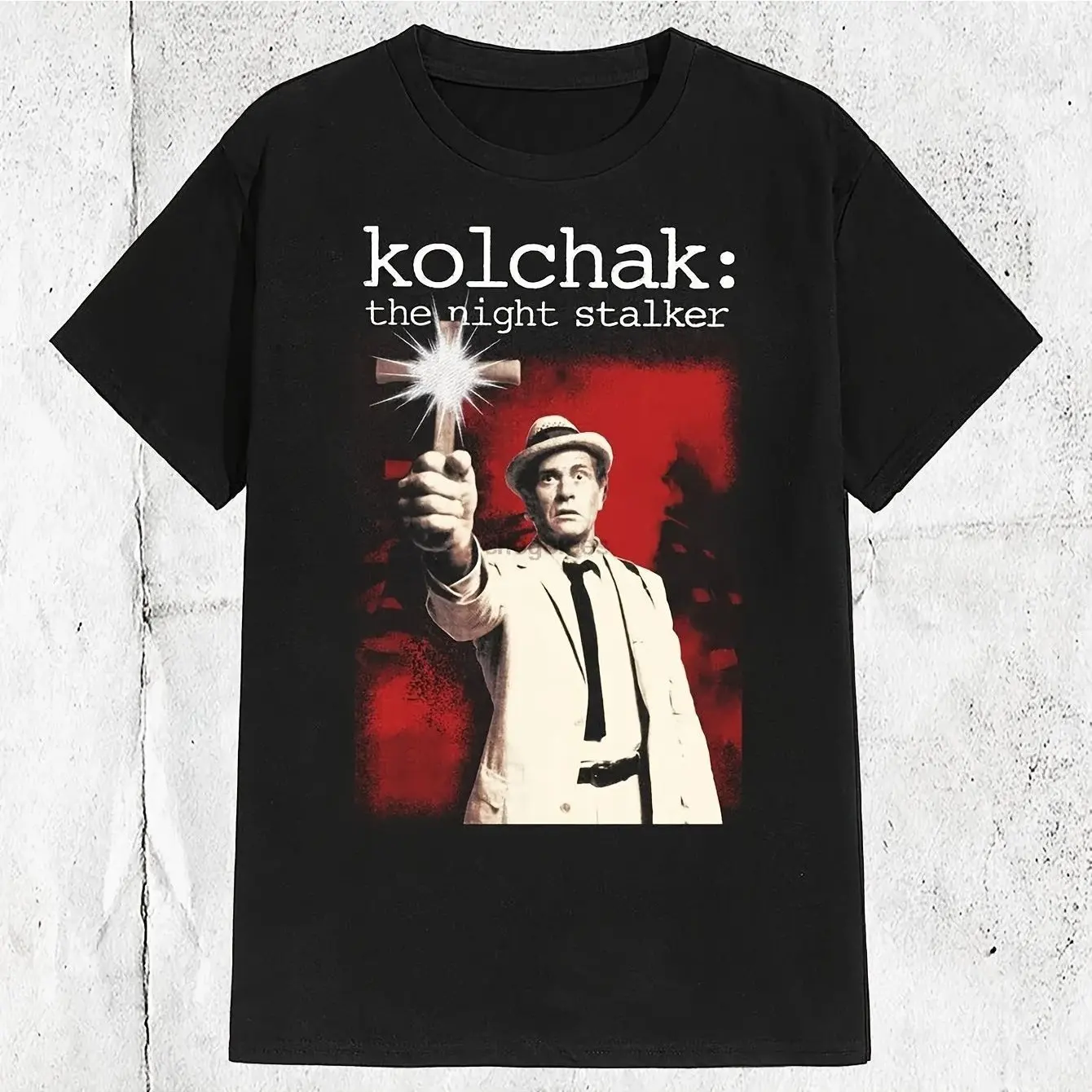 

Retro 70s "Nightcrawler Kolchak" Movie T-shirt Black Retro Pattern T-shirt Short Sleeve Round Neck Loose