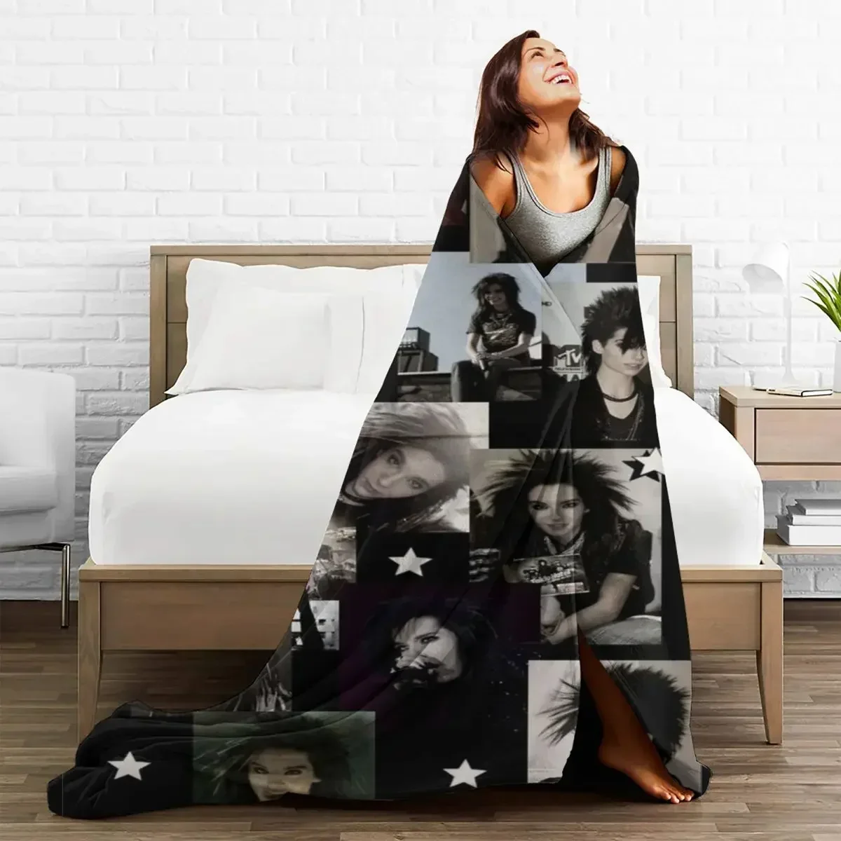Bill Kaulitz- Tokio Hotel Blankets Fleece Print Multifunction Ultra-Soft Throw Blankets for Home Outdoor Bedding Throws