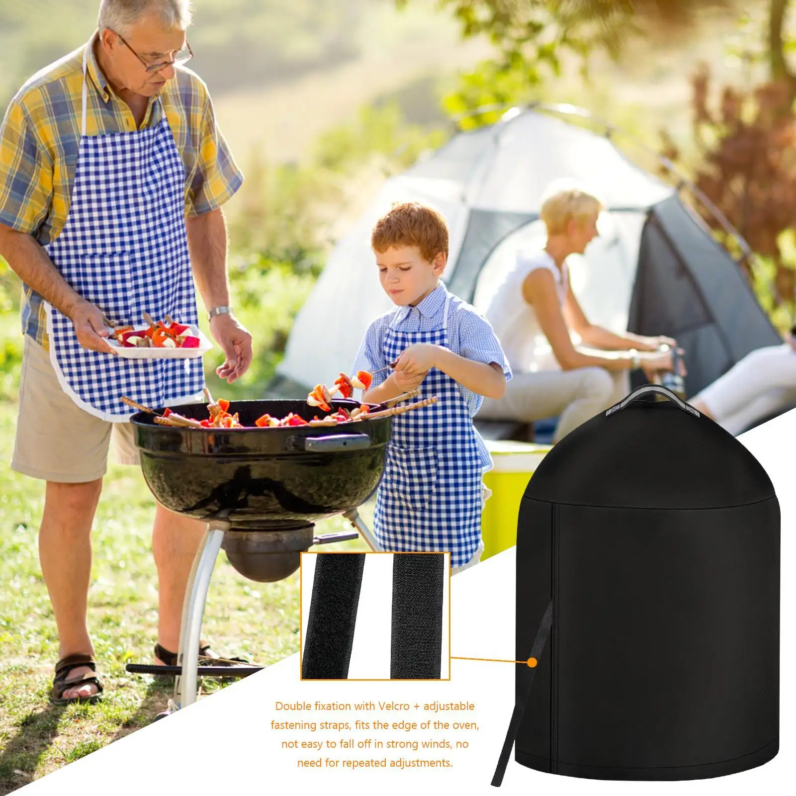 

Крышка для барбекю, ветрозащитная крышка для гриля, многофункциональная защита для барбекю для заднего двора, пикника, кухни, путешествий, вечеринки, кемпинга